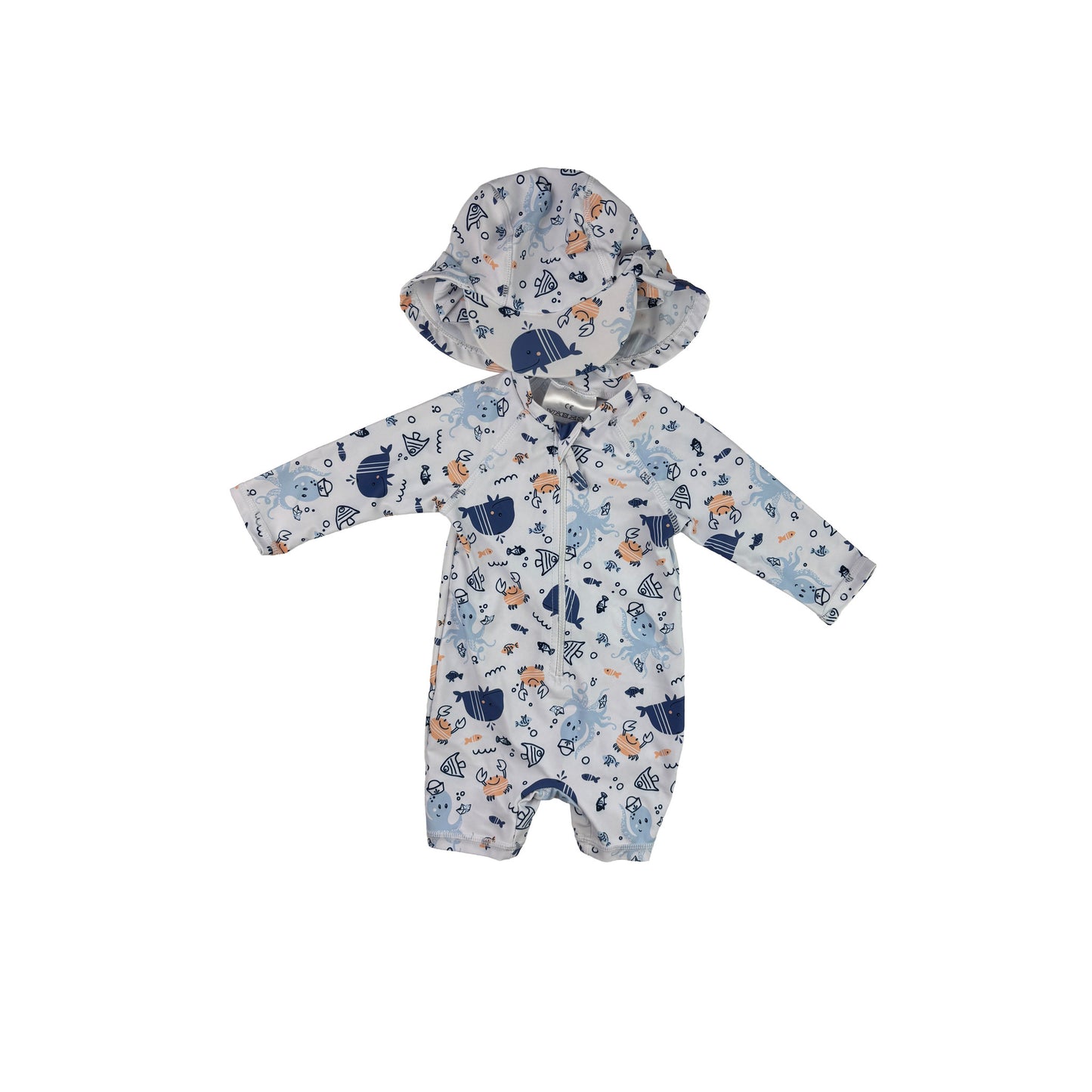 Badeanzug von Ergee in Gr. 9-12 Monate mit Cappy 50+ UV Schutz