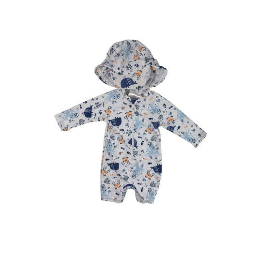 Badeanzug von Ergee in Gr. 9-12 Monate mit Cappy 50+ UV Schutz